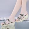 Women's Summer Rhinestone Phoenix Wedge Heel Non-Slip Platform Slippers