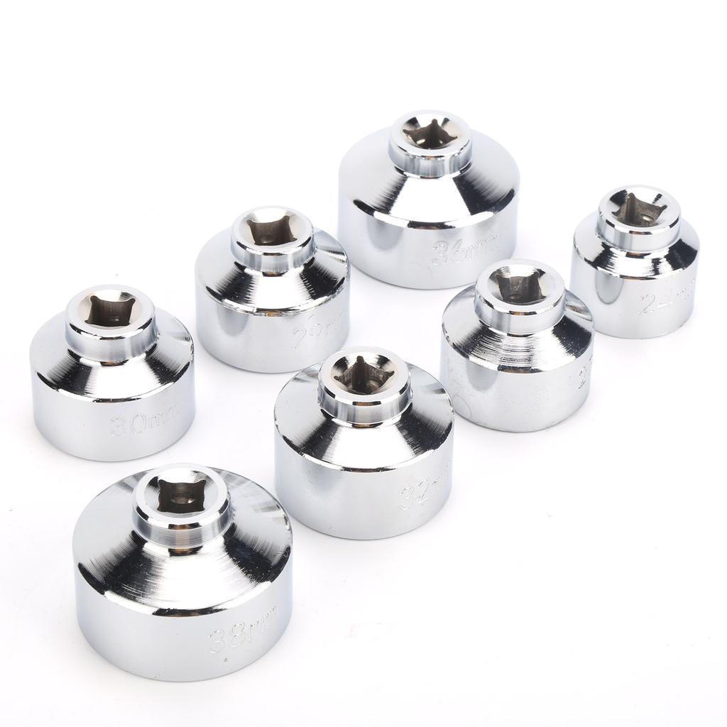 7pcs Set Oil Filter Wrench 24 27 29 30 32 36 38mm Universal for Vehicles with Newer Paper Cartridge Housing Design