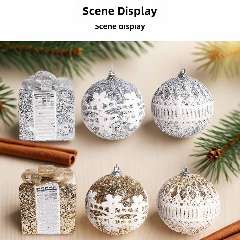 Glitter Christmas Baubles Shatterproof Christmas Tree Topper  New Year Celebration