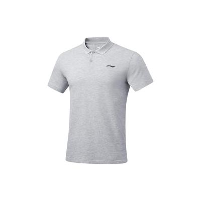 Li Ning Einfarbiges Lässiges Kurzarm-Poloshirt Herren Oberteile Floral-Grau APLU253-6