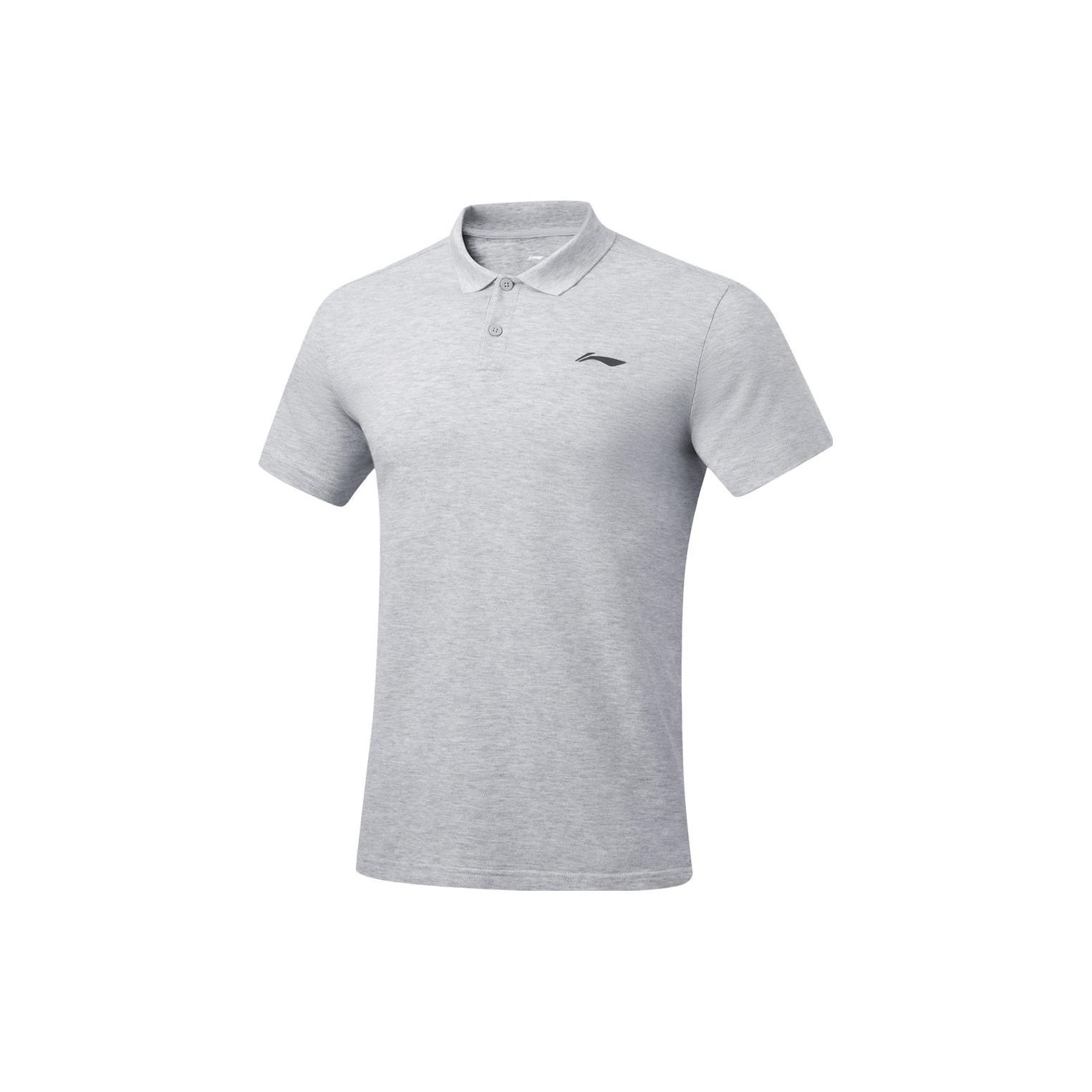 

Li Ning Plain Casual с коротким рукавом Поло Рубашка мужская Топы Цветочно-серый APLU253-6 S