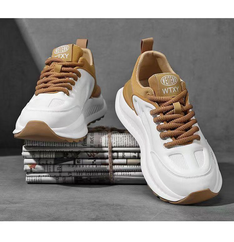 

Teen high-end running sneakers little white shoes dad shoes spring breathable explosion Forrest Gump shoes versatile trendy shoes 44 темно-коричневого кольору