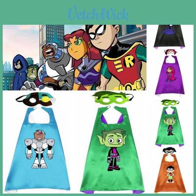 Vibrant Teen Titan Anime Superhero Costume Set With Cloak And Mask For Kids