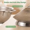 Fine Mesh Filter Stainless Steel Colander Solid Ring Base Kitchen Strainer Draining Basket  Kitchen