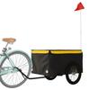 VidaXL Remorque de vélo noir et jaune 45 kg fer 94092