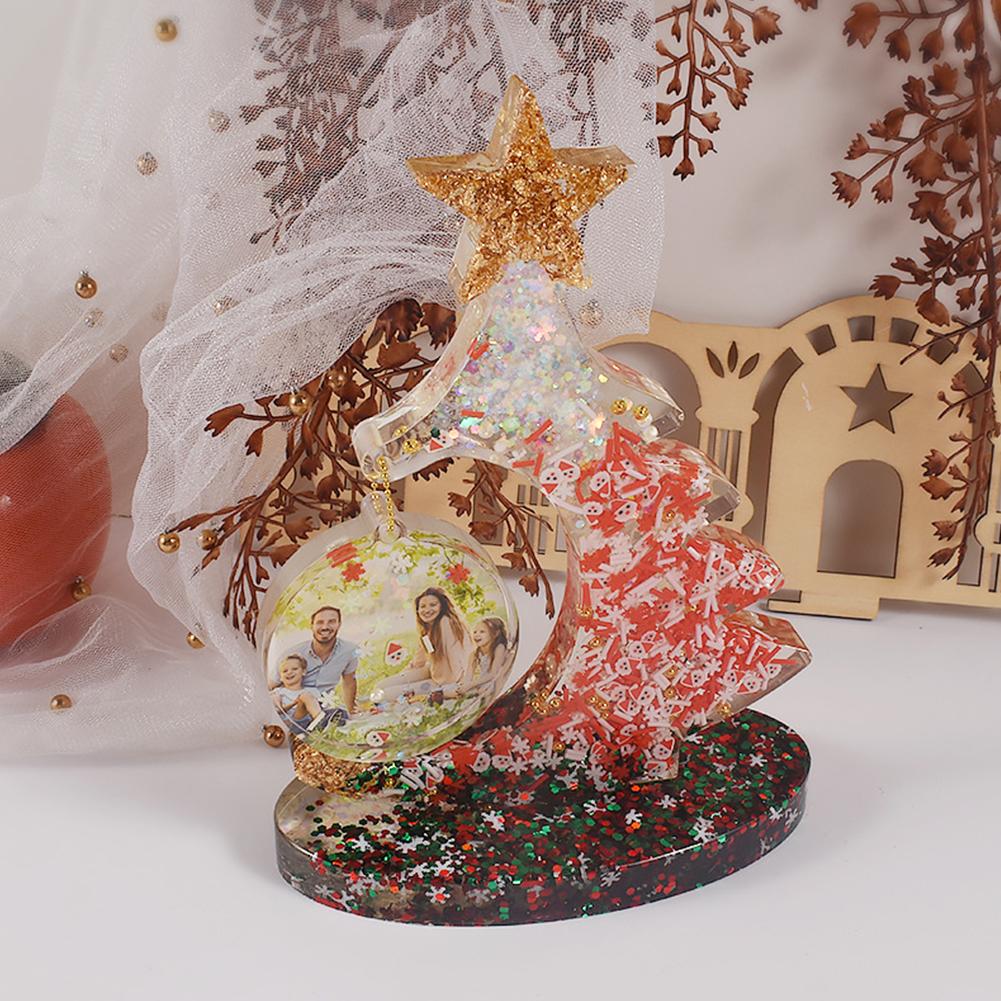 Christmas Tree Shape Mould Picture Frames Mold Silicone Resin Mold Memorial Resin Casting Mold DIY Personalized Handmade Gifts