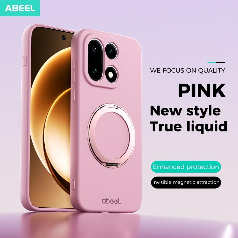 Liquid Silicone Invisible Magnetic Rotating Stand Case For OnePlus 1+ 15 Wireless Charging Soft Shockproof Case Cover