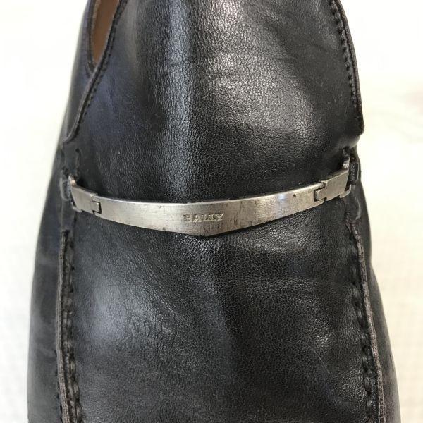 80er-90er Jahre Hergestellt in der Schweiz BALLY Leder Slipper Herren 7.5F 26.0-26.5 Schwarz(GEBRAUCHT)