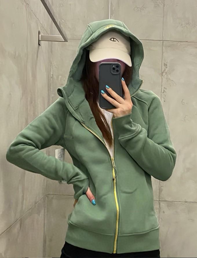 Women's Slim Hooded Scuba Jacket with Fleece - Autumn/Winter Casual Zipper Sweatshirt