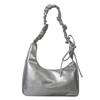 Designer Large Pu Clutch With Wrinkled Texture And Zipper Closure For Casual Outings