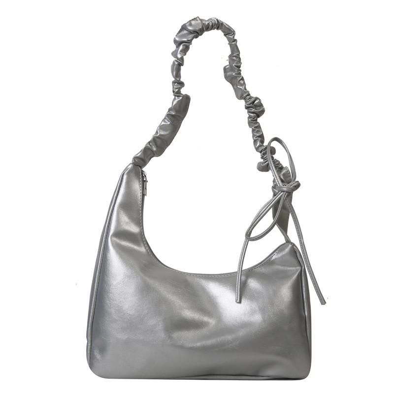 

Fashionable Big Pu Crossbody Bag With Soft Structure And Mobile Phone Pocket For Women срібний