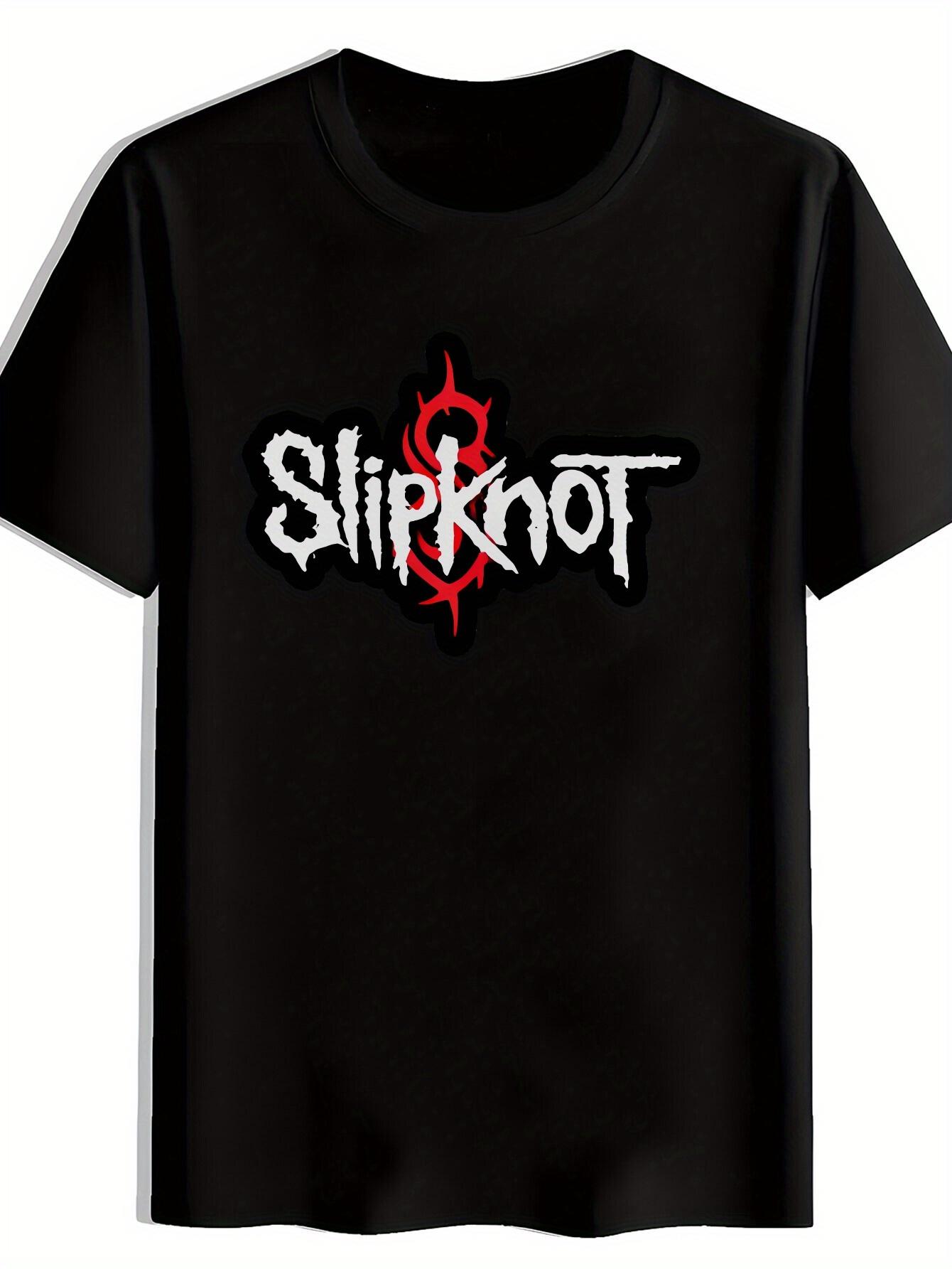

SLIPKNOT Graphic T-shirt | Casual Summer Tee | Rock Band Logo Design | Polyester XXXL