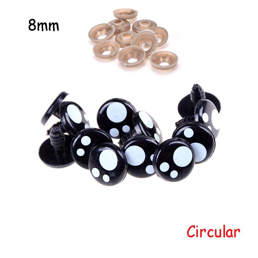 

100PCS 8mm 12mm 14mm Hot Kawaii Accessories Carton Puppet Dolls Eyes Teddy Bear Eyeballs DIY Crafts circular 8mm