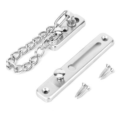 Stainless Steel Durable Anti Theft Chain Lock Safety Security Guard Door Lock Latch Home Hotel(Silver )