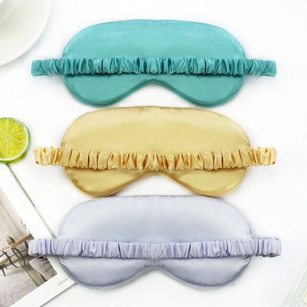 1PC Women Imitated Silk Sleep Eye Mask Portable Travel Eyepatch Nap Eye Patch Rest Blindfold Eye Cover Sleeping Night Eyeshade