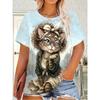 Casual Loose Animal Print T-shirt Women's Versatile Top Daily Short Sleeve Comfortable Breathable T-Shirts Women’s