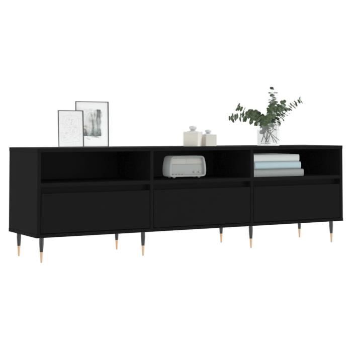 VidaXL TV Cabinet Black 150x30x44.5 Cm Engineered Wood 831261
