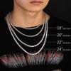 New 4MM Iced Out Tennis Bracelet Necklace Men Tennis Chain Fashion Hip-Hop Jewelry Women 8/16/18/20/24/30inch Choker Chain Gift