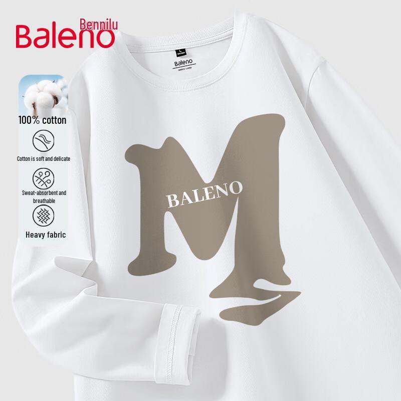 

Мужская футболка Baleno оверсайз с длинным рукавом, из чистого хлопка, с принтом букв M