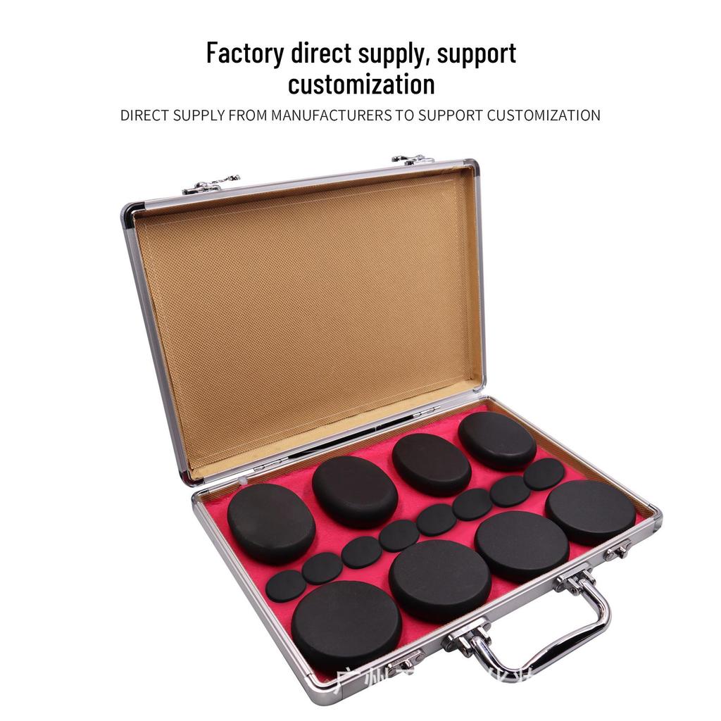 28-Piece Jade Hot Stone Massage Set with Heated Box for Spa and Physiotherapy