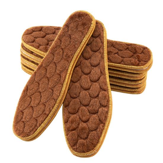 2 Pairs Warm Winter Insoles Thickened Plush Anti-Slip Shoe Inserts Breathable Temperature-Locking Foot Warmers