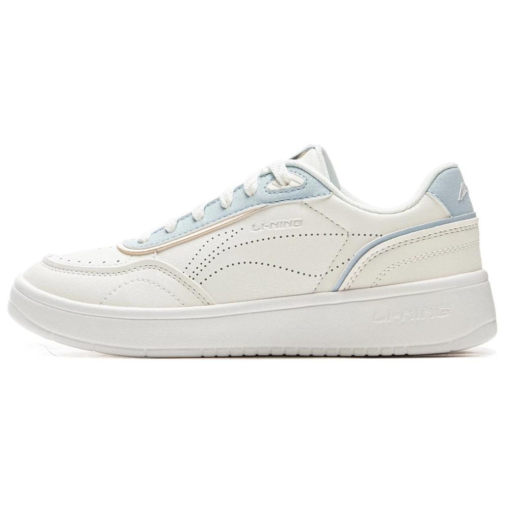Li Ning Sourdough Slip Resistant Abrasion Resistant Low Top Skateboard Shoes Women's White Blue AGCU112-8