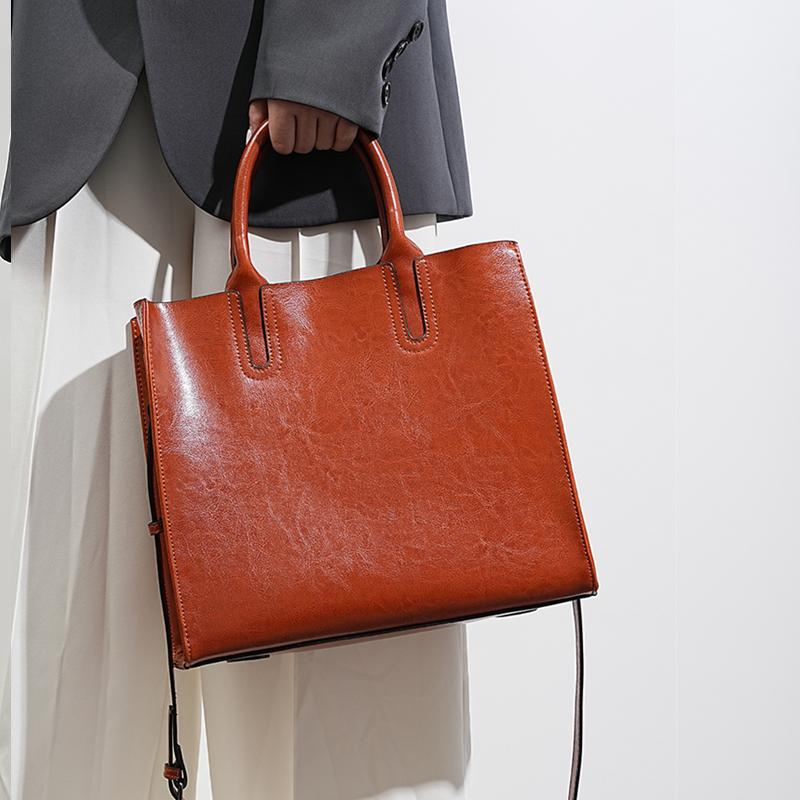 Borse a TOTE Grandi in Vera Pelle da Donna Designer di Tendenza Borsa Shopper da Lavoro Commuter da Spalla per Donna