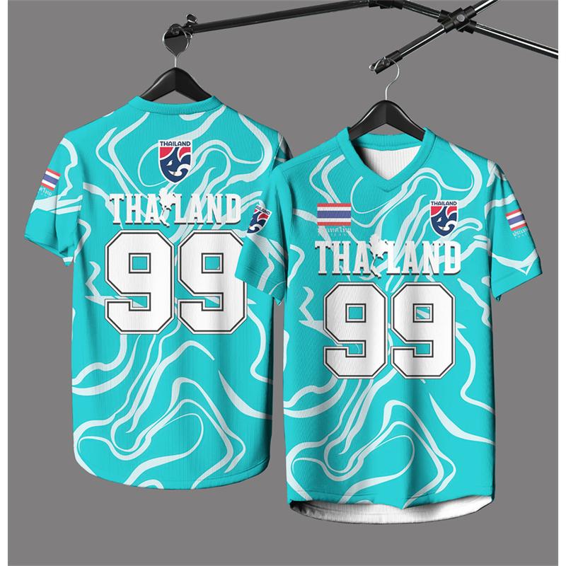 Camiseta Tops de Verão Personalizados para Homens e Mulheres Tailândia Esporte Camisa de Futebol Casual Camiseta Personalizada Roupas Infantis Roupas de Secagem Rápida