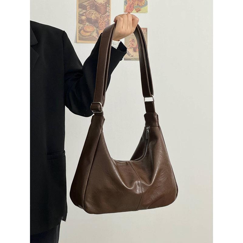 All-Match Women Shoulder Bag Solid Fashion Handbag Commuter Crossbody Bag Women's Minimalist PU Leather Bag