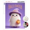 Halloween Witch Hat Pumpkin Pearl Painting Handmade Diy Art Crystal Pearl Home Decoration Painting