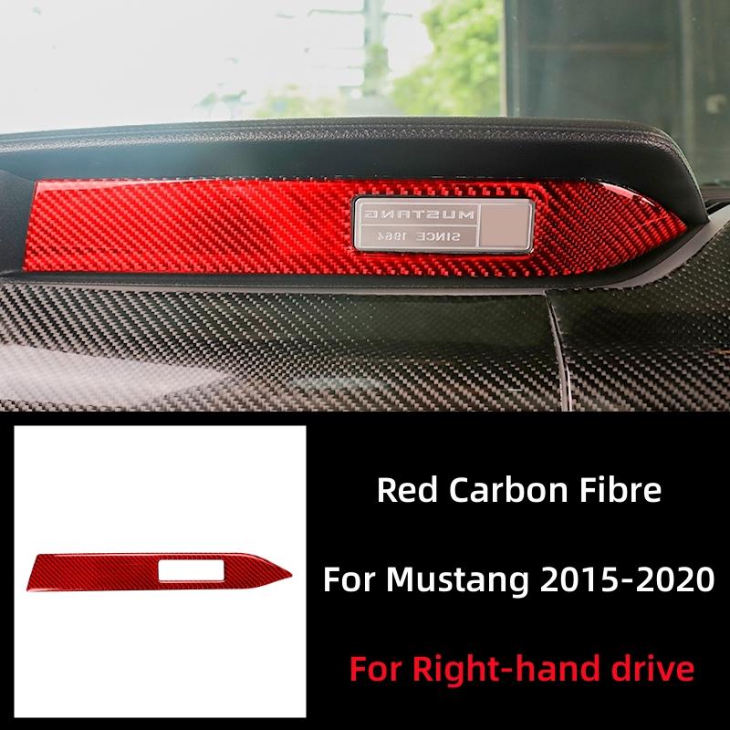For Ford Mustang 2015- Car Accessories Carbon Fiber Interior Car Dashboard Decoration Strip Sticker Car Styling Trim Cover