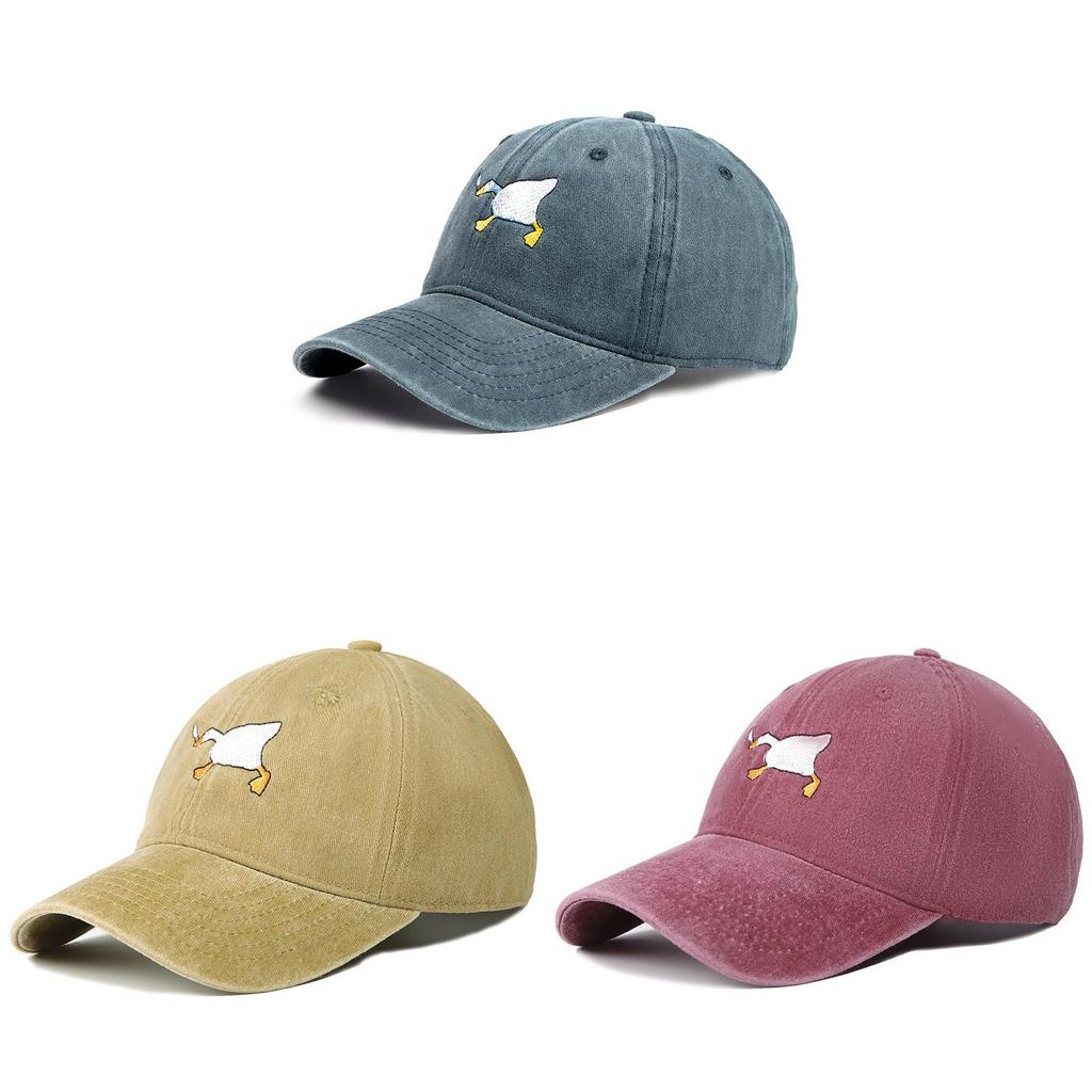 Polyester Baseballkappe mit Gänse-Stickerei und Sonnenschutz für Freizeit-Outdoor-Bekleidung