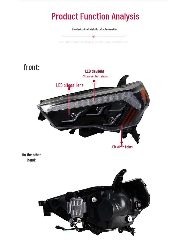 Toyota 4Runner 14-20 Headlight Assembly with LED Daytime Running Lights & Sequential Turn Signal