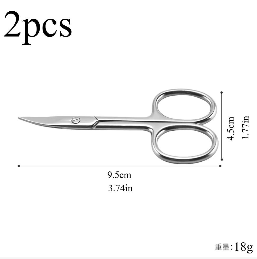 1-8pc Russian Manicure Scissors Cuticle Regrowth Cut Curved Tip Nail Cut Grooming Professional Stainless Steel Dead Skin Remover