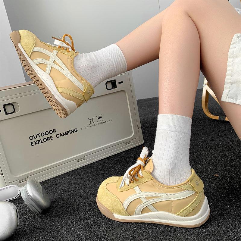 German training shoes white shoes women's retro training casual lace-up running sneakers in versatile flat baseplate shoes