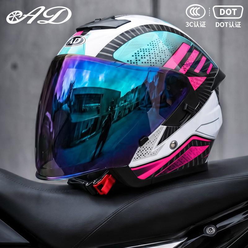 DOT 3C Certified 3/4 Motorcycle Helmet Men Women Full Season Use UV Protection Open Face Off-Road Riding