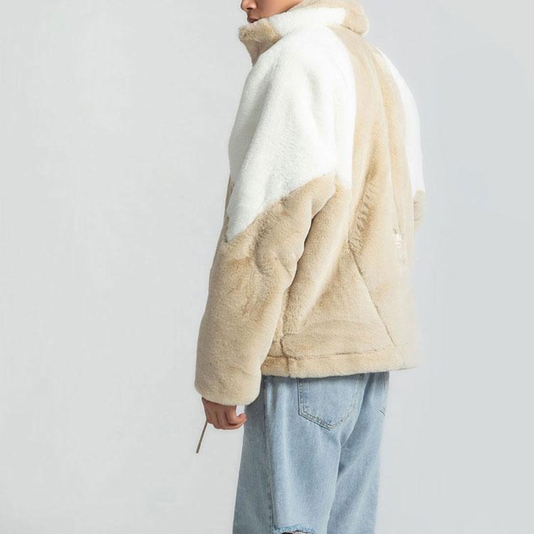 Adidas Originals Trefoil Speed Fur Fleece-Lined Casual Sports Jacket Unisex Jacket Brown HF0702