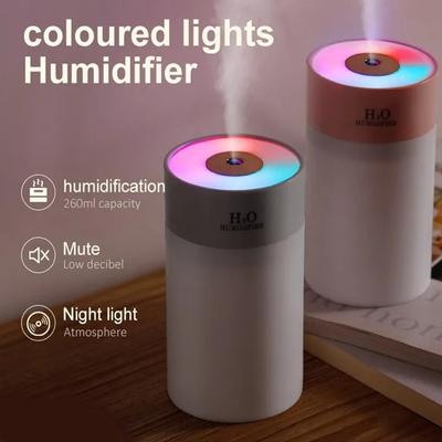 Portable USB Ultrasonic Air Humidifier Essential Oil Diffuser Car Purifier Aroma Anion Mist Maker with LED Lamp Romantic Light
