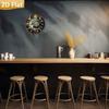 Vintage Sun and Moon Aluminum Metal Art Sign, 2D Circular Wall Decor for Home Bar Cafe