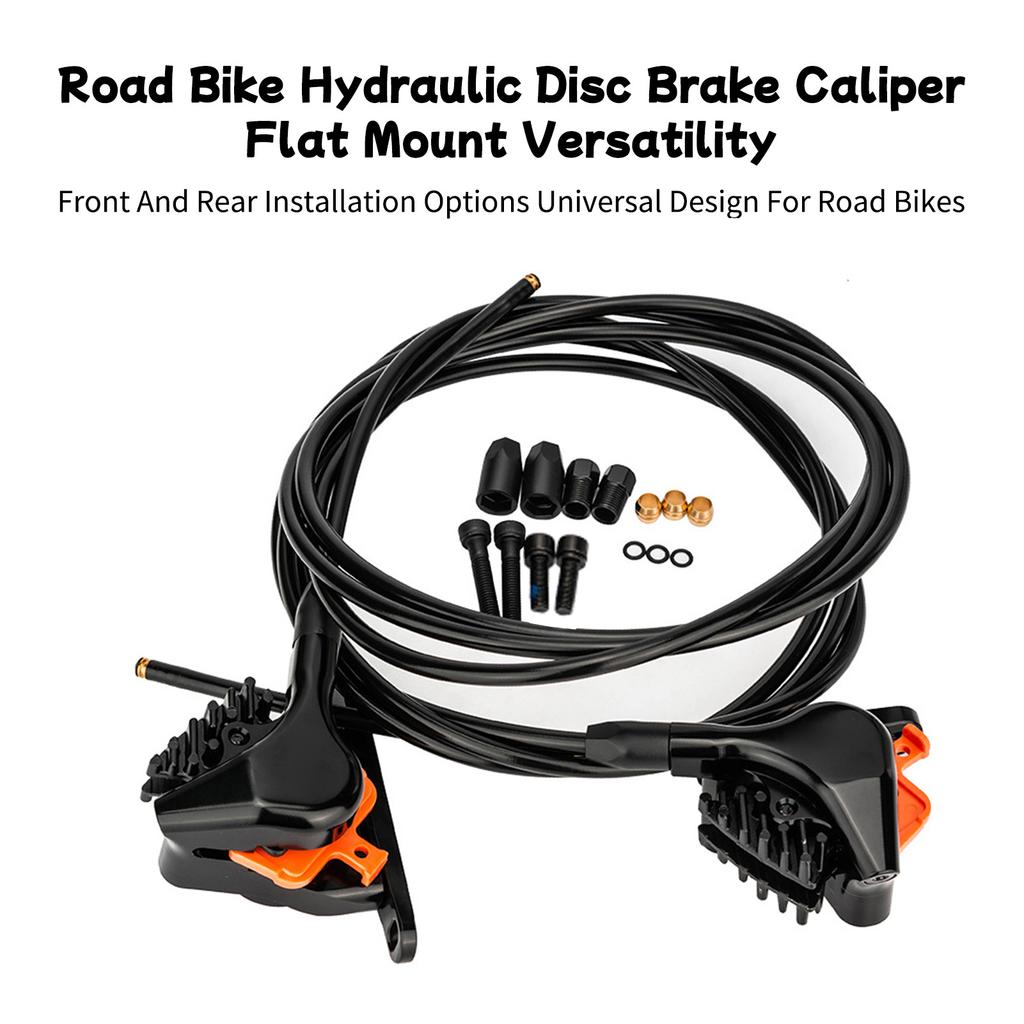 Road Bike Hydraulic Disc Brakes Two Piston Calipers Aluminum Mineral Oil System