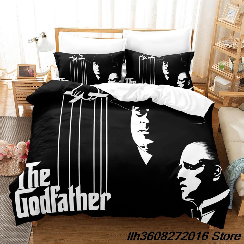 Neues Der Pate Bettwäsche-Set Einzelbett Twin Voll Queen King-Size Abmessungen Abmessungen Bettwäsche-Set Erwachsene Kinder Schlafzimmer dreiteilige Anzüge 3D Anime