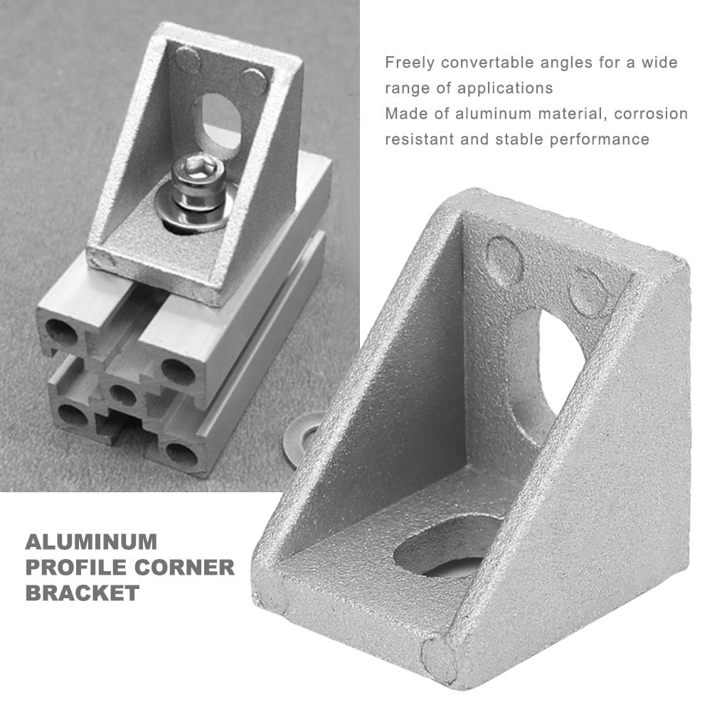30Pcs Aluminum Corner Bracket 2 Holes Right Angle L Type for 2020 Aluminum Profile