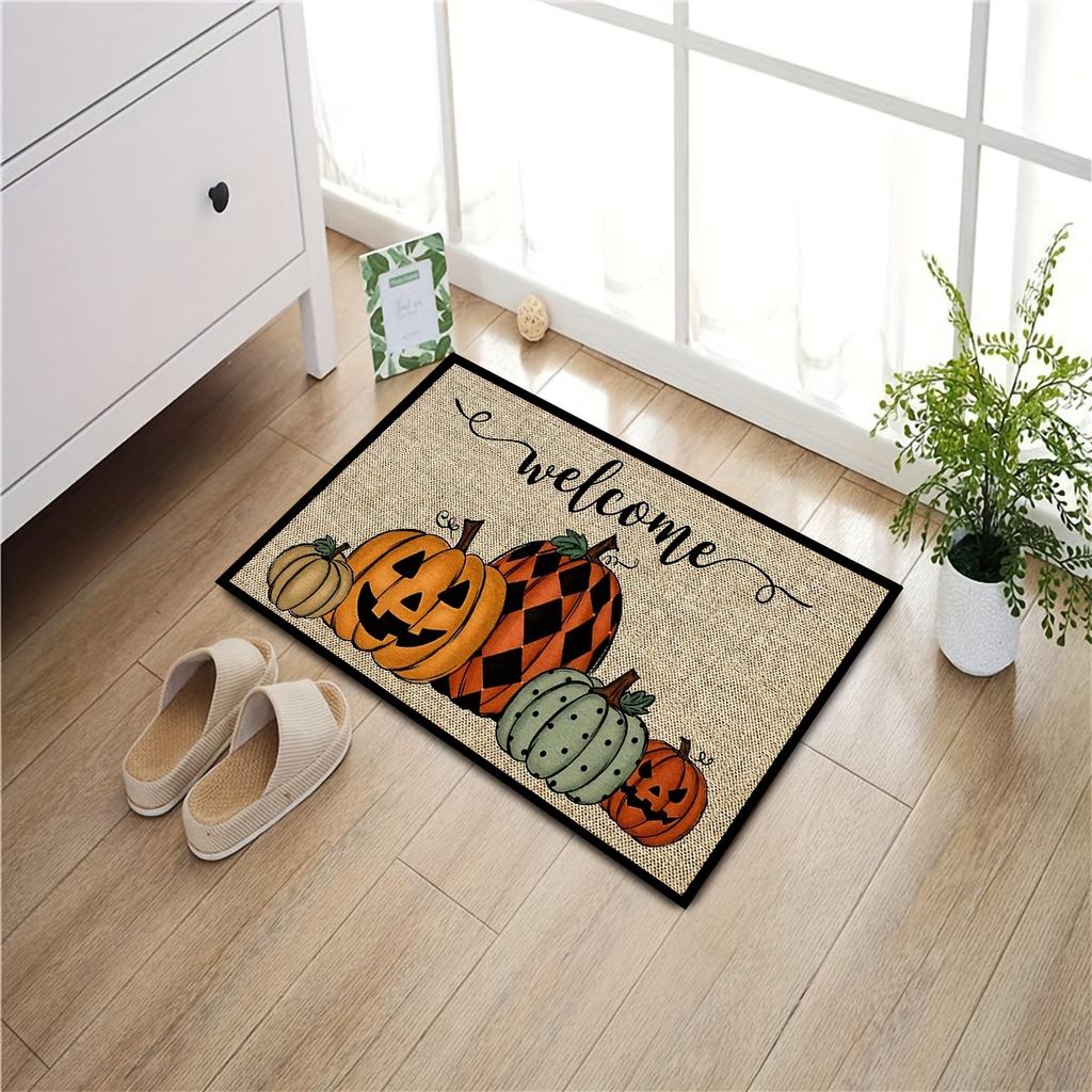 VIKAMA Halloween Decoration Pumpkin Ghost Doormat Rug For Bedroom Living Room Outdoor Carpet Machine Washable Carpet Home Decor