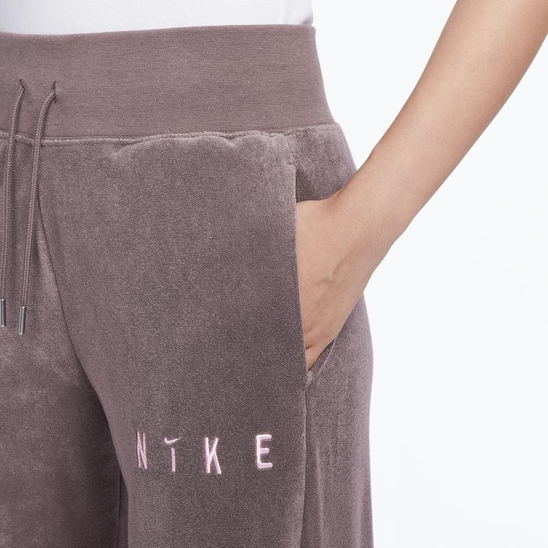 Nike Letter High-Waisted Casual Spliced Embroidered Knitted Sports Pants Women Pants Purple FV4011-257