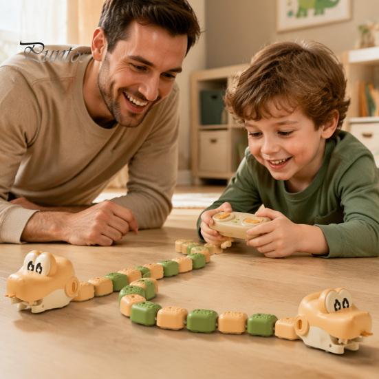 Two Player Battle Snake Toy 1/2 Sets RC Electric Magnetic Toy, Remote Control Eating Itself with Magnet for Kids, Hands-Eye Coordination 2 Players