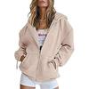 Women's Hoodies Teen Girls Autumn Oversized Sweatshirts Casual Drawstring Clothes Zipper Sweatshirts Spot