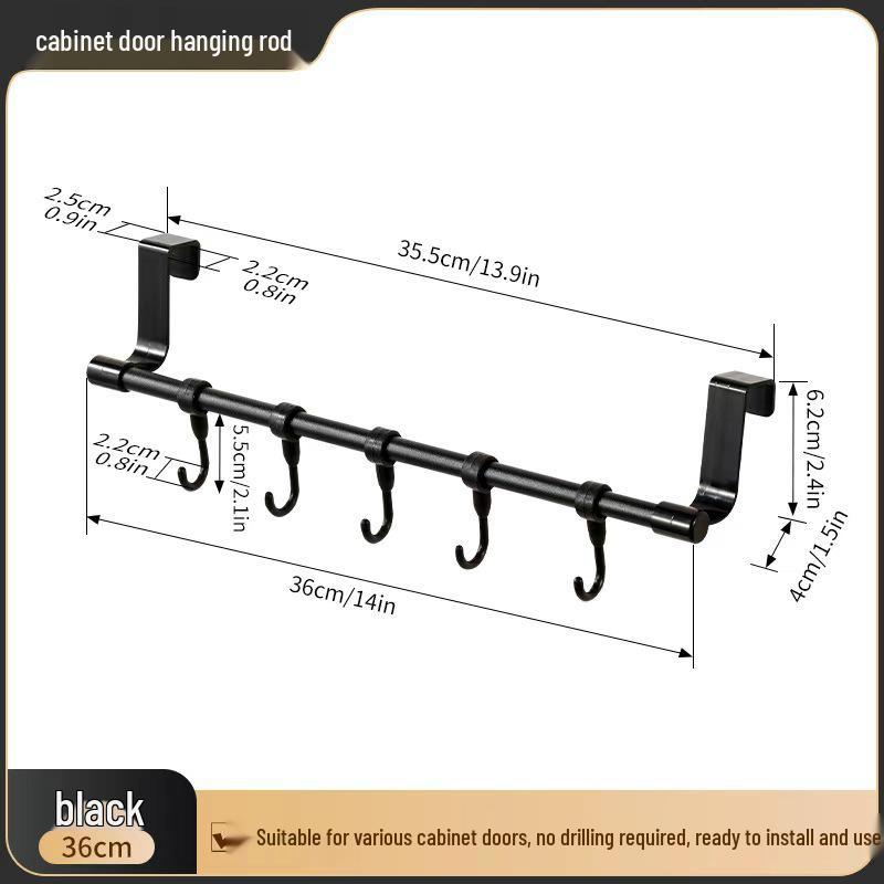 Stainless Steel Multi-Purpose Over-the-Door Towel Rack and Dishcloth Hanger