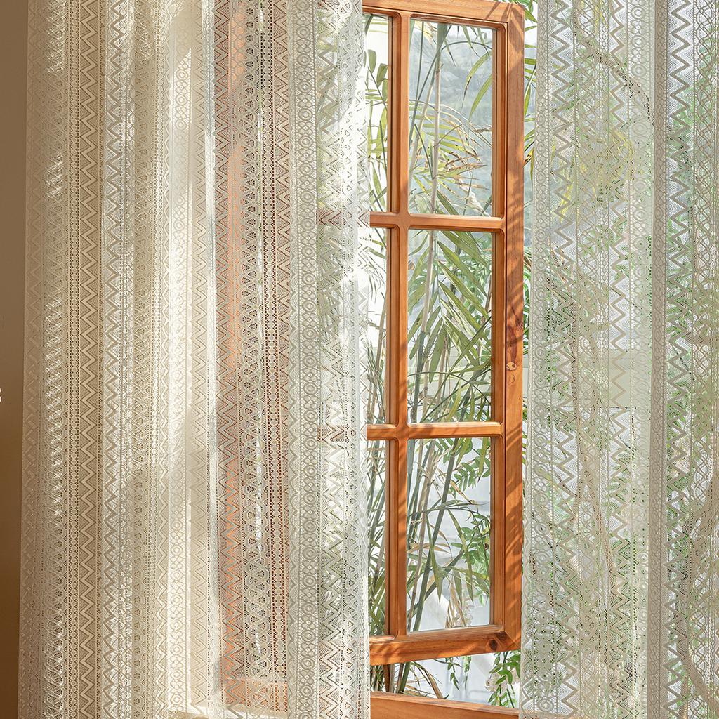 Lace Perforated Curtains Warp Knitted Lace Finished Curtains