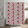 Pink Floral Shower Curtain Modern Bath Decoration for Bathroom, Extra Long Waterproof Printed Bathroom Rug Cover 6 Hooks