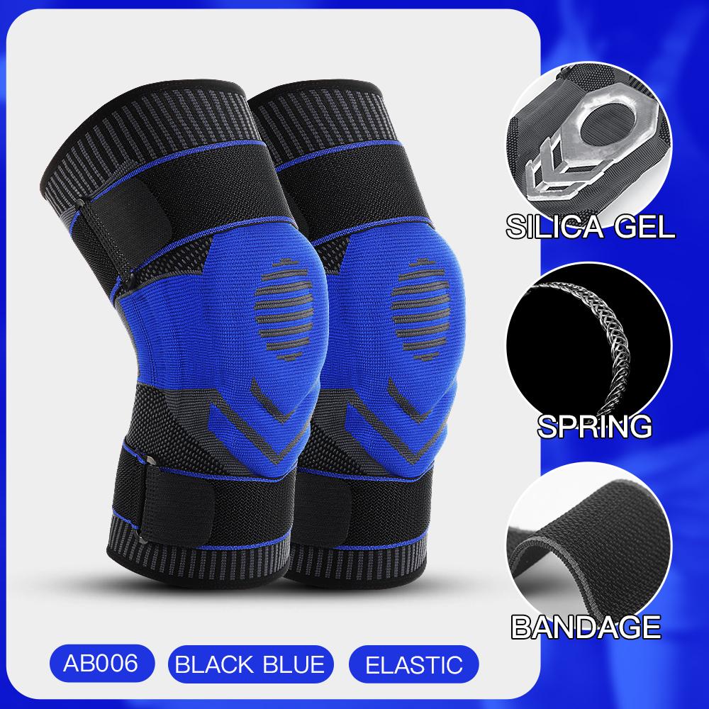 Spring Supported Active Knee Pads Fitness Basketball Running and Bicycle Straps Pressure Protection for Tendons